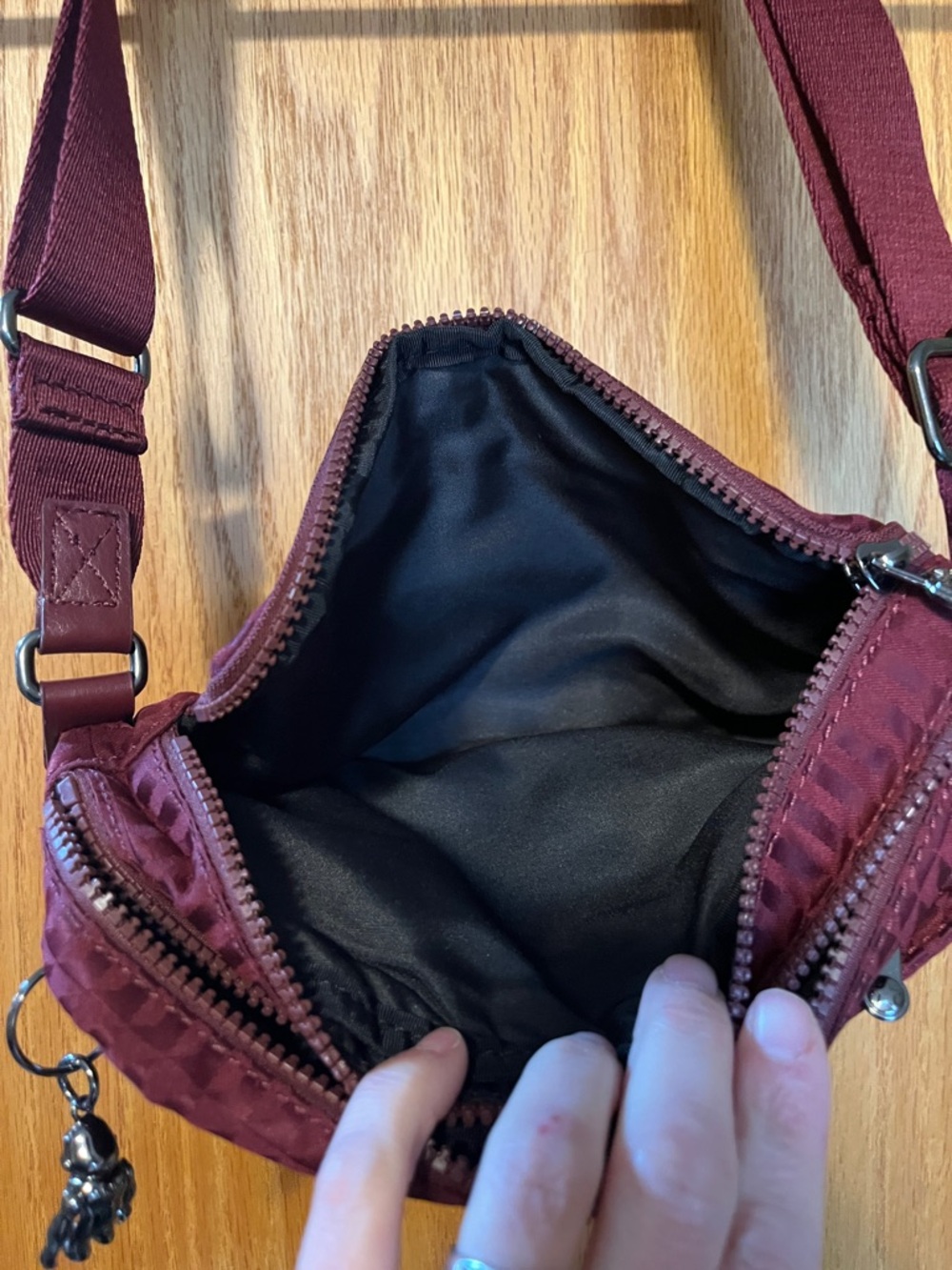 Kipling Deep Wine Quilted Crossbody Bag - Picture 7 of 10
